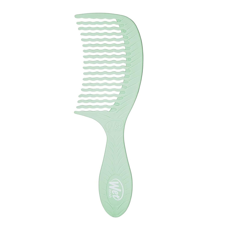 Wet Brush Go Green Tea Tree Oil Infused Treatment Comb - Wide Tooth Hair Detangler With Wavetooth Design That Gently And Glides Through Tangles - No Split Ends And No Damage