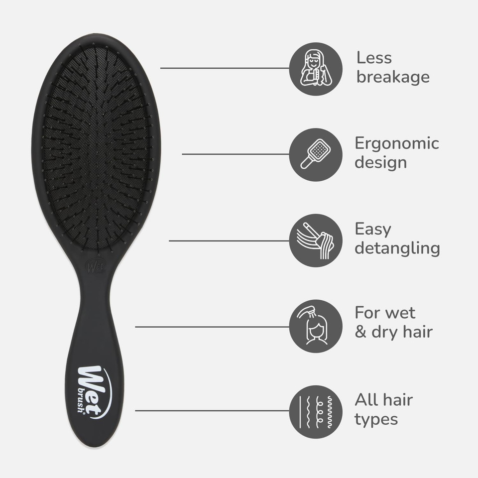 Wet Brush Original Detangler Hair Brush, Black Frost - Ultra-Soft Intelliflex Bristles - Detangling Brush Glides Through Tangles For All Hair Types (Wet Dry & Damaged Hair) - Women & Men