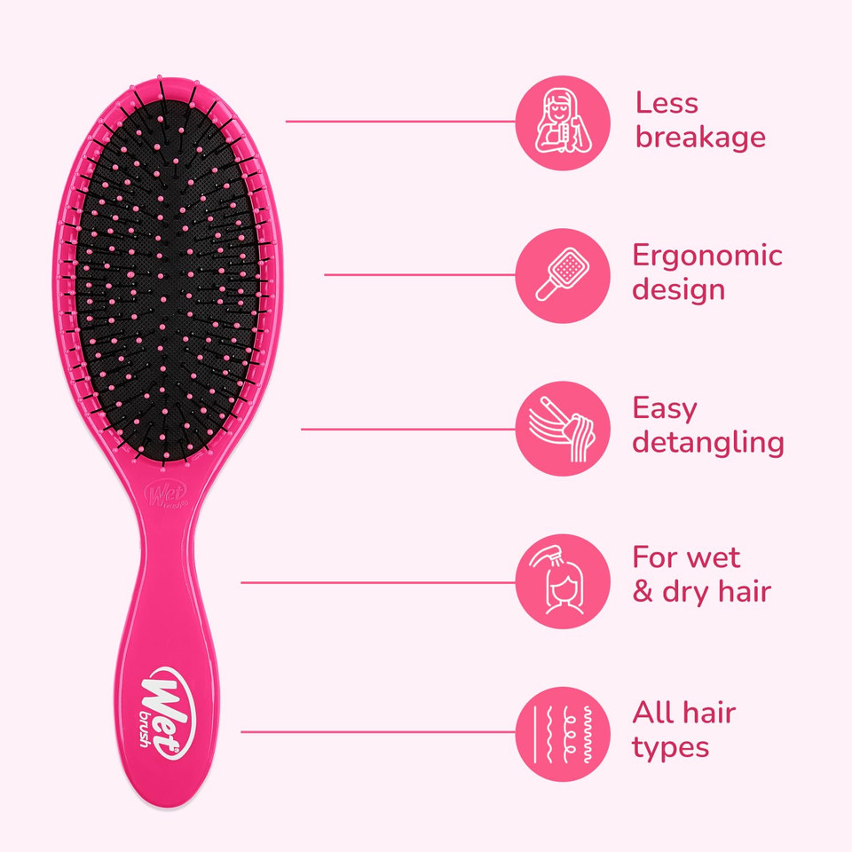 Wet Brush Original Detangler Hair Brush, Black (Watercolor Waves), Ultra-Soft Intelliflex Bristles, Detangling Bristles Glide Through Tangles (Wet Dry & Damaged Hair), Women & Men