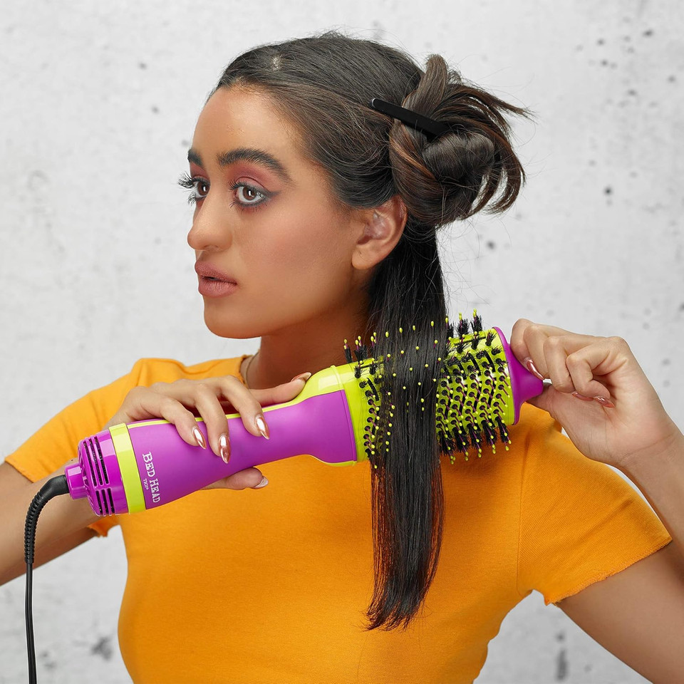 Bed Head One Step Volumizer And Hair Dryer | Dry, Straighten, Texture, Style In One Step (Pink)