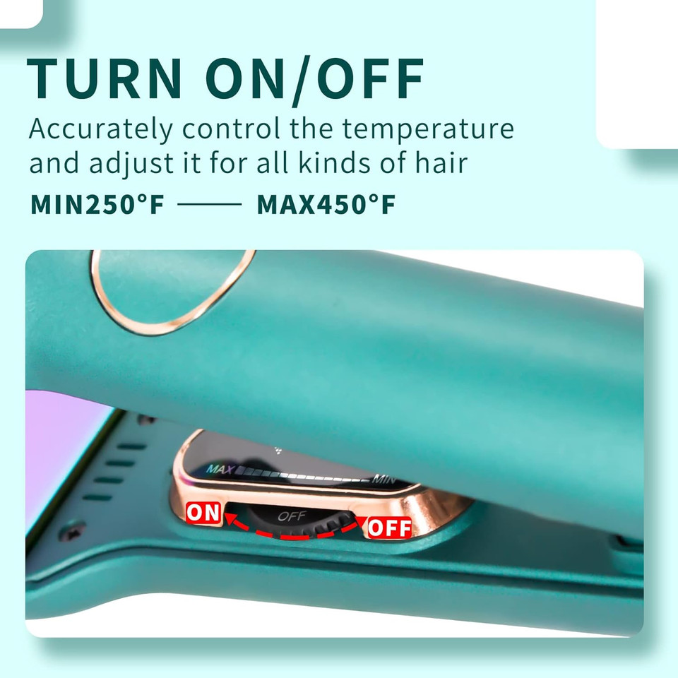 1 Inch Hair Straighteners Professional Flat Iron 3D Floating Mirror Titanium Plates Hair Curling And Straightening 450 Max High Heat Adjustable Temperature 1 Inch Hair Straighteners Professional Flat Iron 3D Floating Mirror Titanium Plates Hair Curling And Straightening 450 Max High Heat Adjustable Temperature