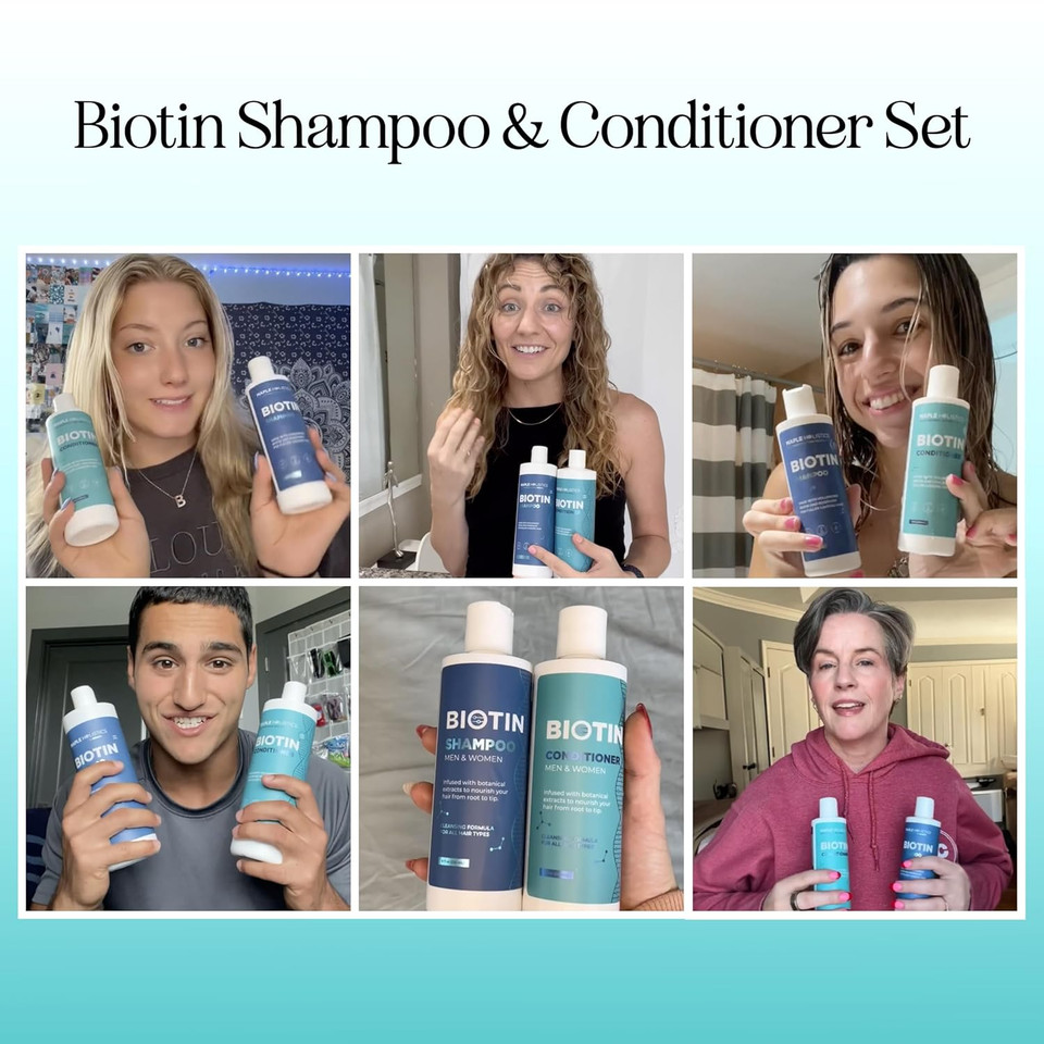 Advanced Biotin Shampoo And Conditioner Set - Sulfate And Paraben Free Shampoo And Conditioner For Thinning Hair With Rice Water Black Castor Caffeine Collagen And Rosemary Essential Oil (16 Fl Oz) Advanced Biotin Shampoo And Conditioner Set - Sulfate And Paraben Free Shampoo And Conditioner For Thinning Hair With Rice Water Black Castor Caffeine Collagen And Rosemary Essential Oil (16 Fl Oz)