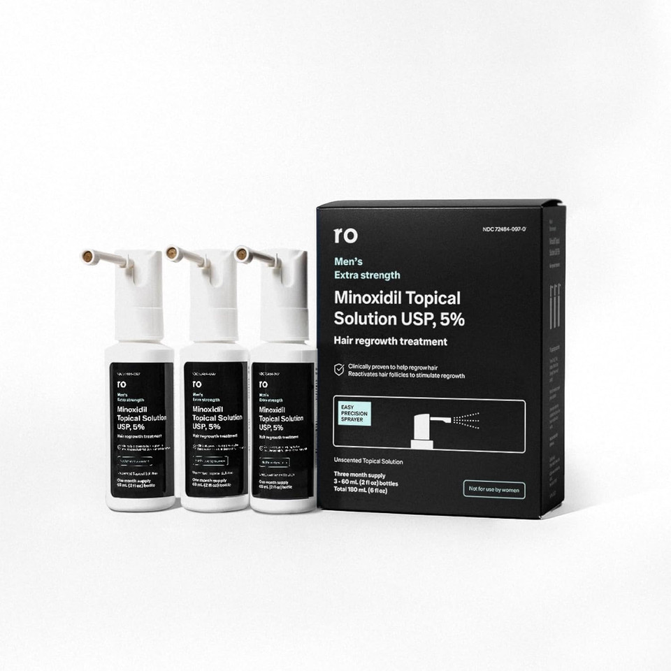 Roman Men'S Topical Hair Regrowth Treatment Spray | 5% Minoxidil Solution, Clinically Proven For Thinning Hair, Easy To Use, Unscented | 3-Month Supply