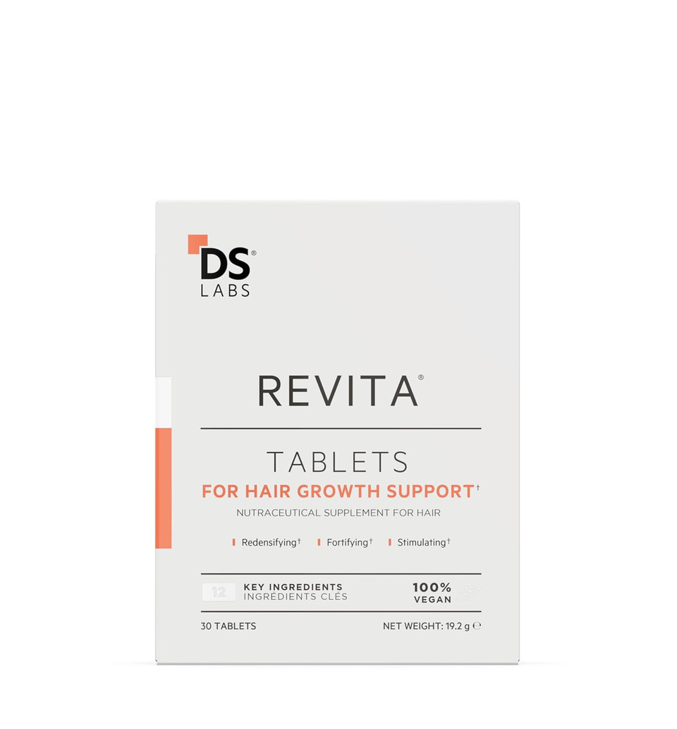 Ds Labs Revita Tablets - Hair Vitamins For Density Support, Supplement For Thicker, Stronger Looking Hair, Zinc, Iron, Magnesium, Melatonin, Vitamin D & Biotin Vitamins For Women & Men, 60 Tablets