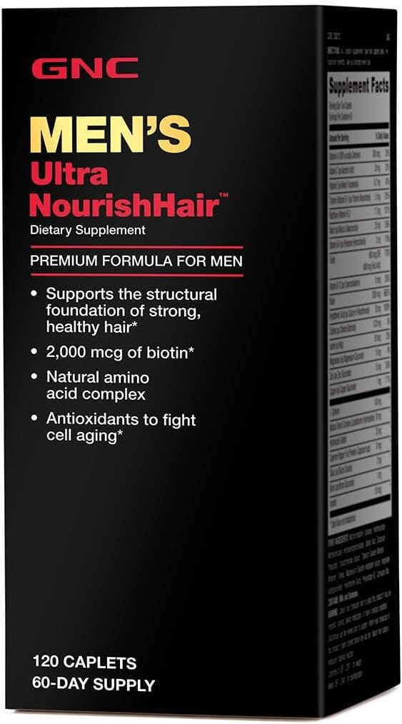 Gnc Men'S Ultra Nourish Hair Supplement For Men | Supports Strong, Healthy Hair | 120 Caplets
