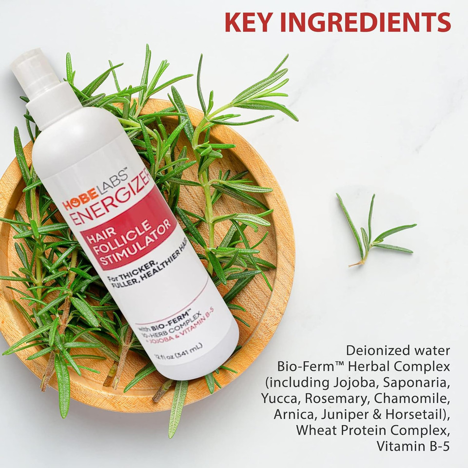 Hobe Labs Energizer Hair Follicle Stimulator With Jojoba And Vitamin B-5 For Thicker, Fuller Hair, 8 Oz