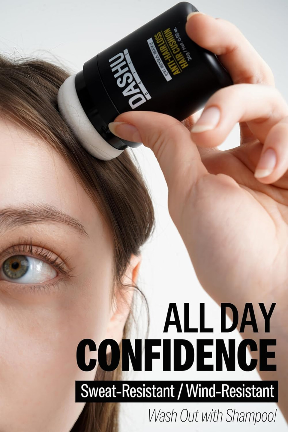 Dashu Daily Hair Cushion For Hair Fall | Hair Fibers For Thinning Hair Temporary Hair Color For Gray Hair Coverage Root Concealer Hairline Powder | Waterproof Bald Spot Cover Up For Men 0.56Oz (Brown)