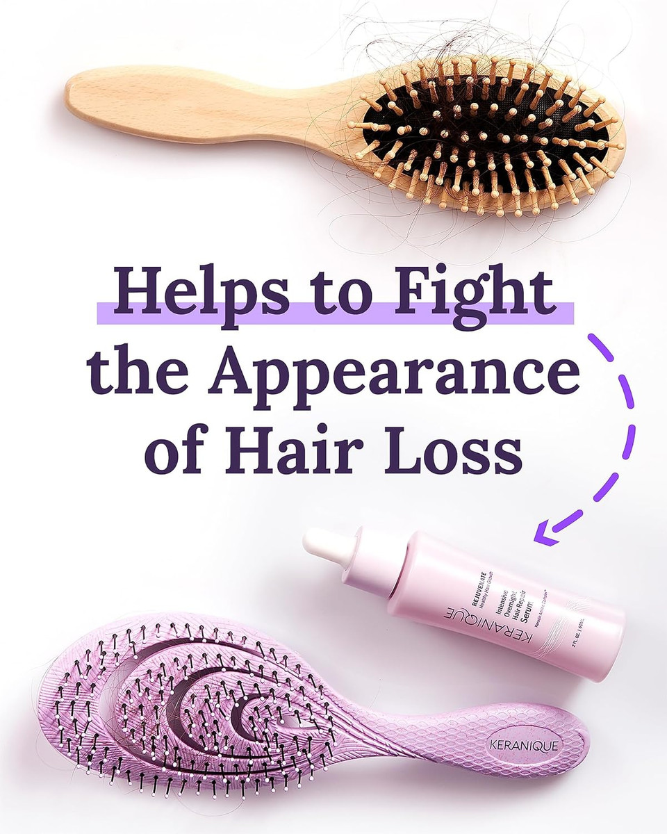 Keranique Overnight Hair Serum - Improves Growth Conditions For Thinning Hair - Hydrates Frizzy And Damaged Hair - Keratin Enriched For Women - 2 Oz