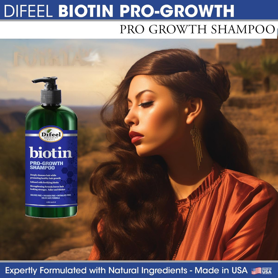Difeel Pro-Growth Biotin Shampoo 33.8 Oz. - Shampoo For Thinning Hair And Hair Loss With Biotin For Hair Growth Difeel Pro-Growth Biotin Shampoo 33.8 Oz. - Shampoo For Thinning Hair And Hair Loss With Biotin For Hair Growth