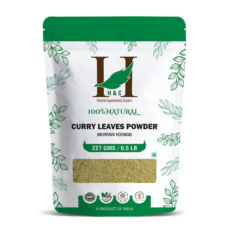 100% Natural Curry Leaves Powder- 227G (0.5 Lb) For Hair Care Formulation- Known To Hair Growth Benefits