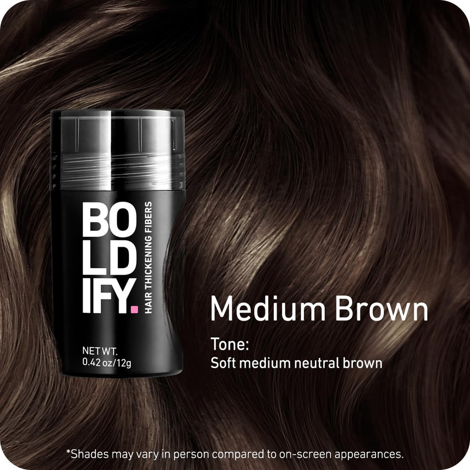 Boldify Hair Fibers (28G) - Fill In Thinning And Fine Hair For An Instantly Fuller, Thicker Look - 14 Shades For Women & Men - Dark Auburn