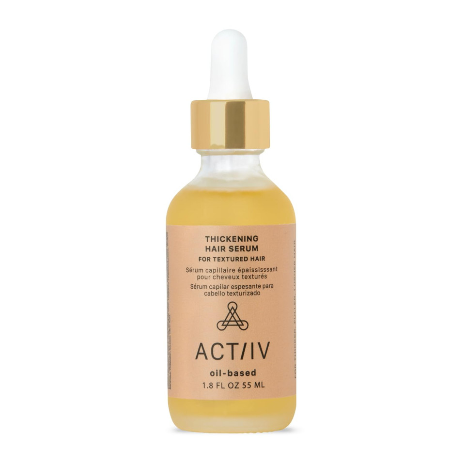 Actiiv Thickening Hair Serum - Oil Based | Supports The Appearance Of Thicker, Fuller-Looking Hair, For Textured & Curly Hair, Deeply Nourishes & Strengthens Roots, Non-Greasy, All Hair Types, 1.8 Oz