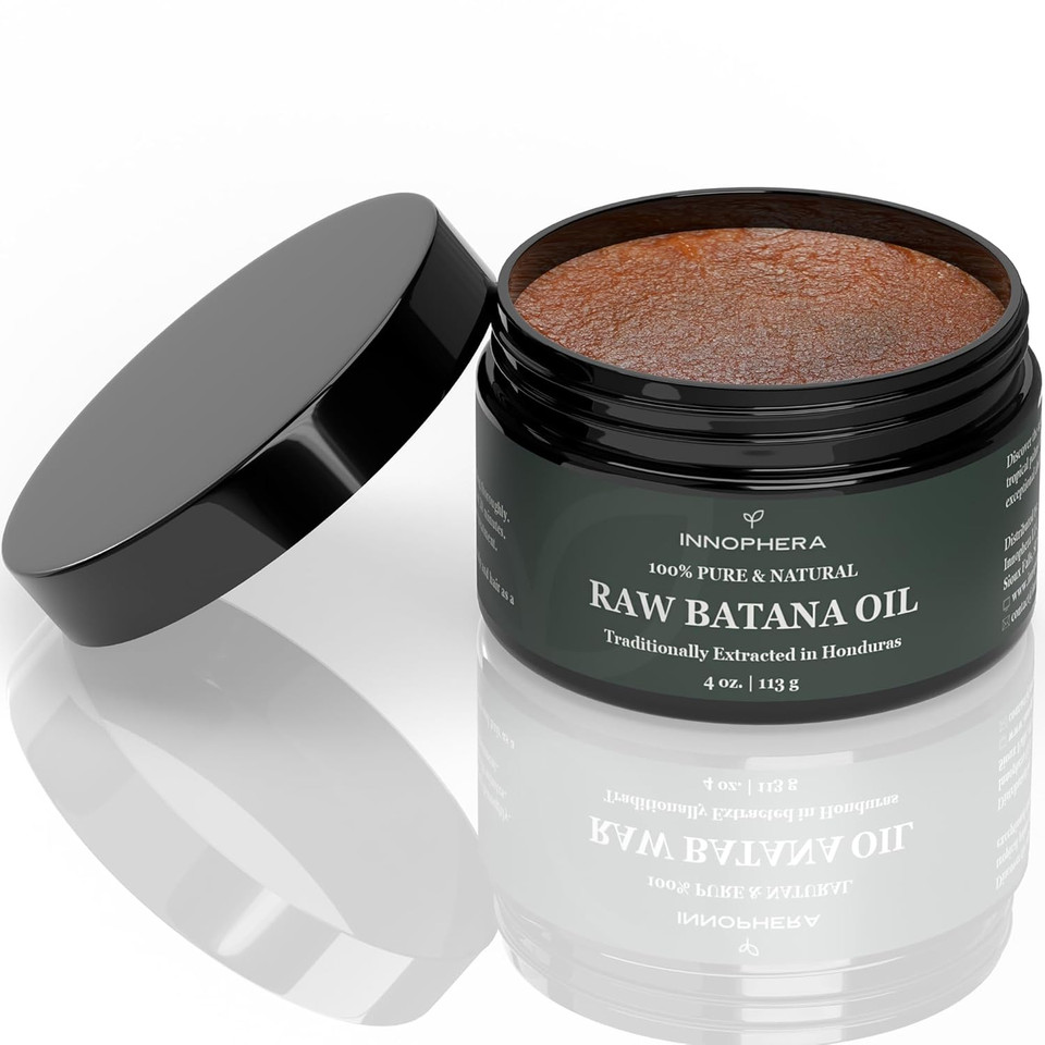 Raw Batana Oil For Hair Growth - 100% Pure & Natural From Honduras - Promotes Thicker & Softer Hair - Nourishes & Rejuvenates - 4 Oz