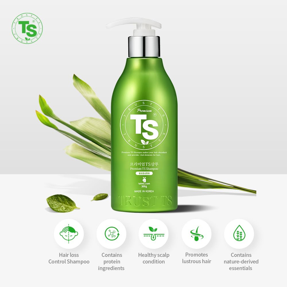 Ts New Premium Shampoo | Korean Hair Loss Care For Thinning Hair With Biotin & Niacinamide | Zinc Pyrithione & 19 Botanical Extracts | Sulfate-Free Creamy Formula For Scalp Health (17.6 Fl Oz / 500Ml)