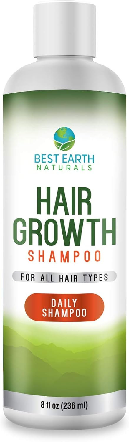 Best Earth Natrurals Hair Growth Shampoo For Healthy Hair Growth, Hair Loss, Slow Growing And Thinning Hair For Men And Women 8 Ounces