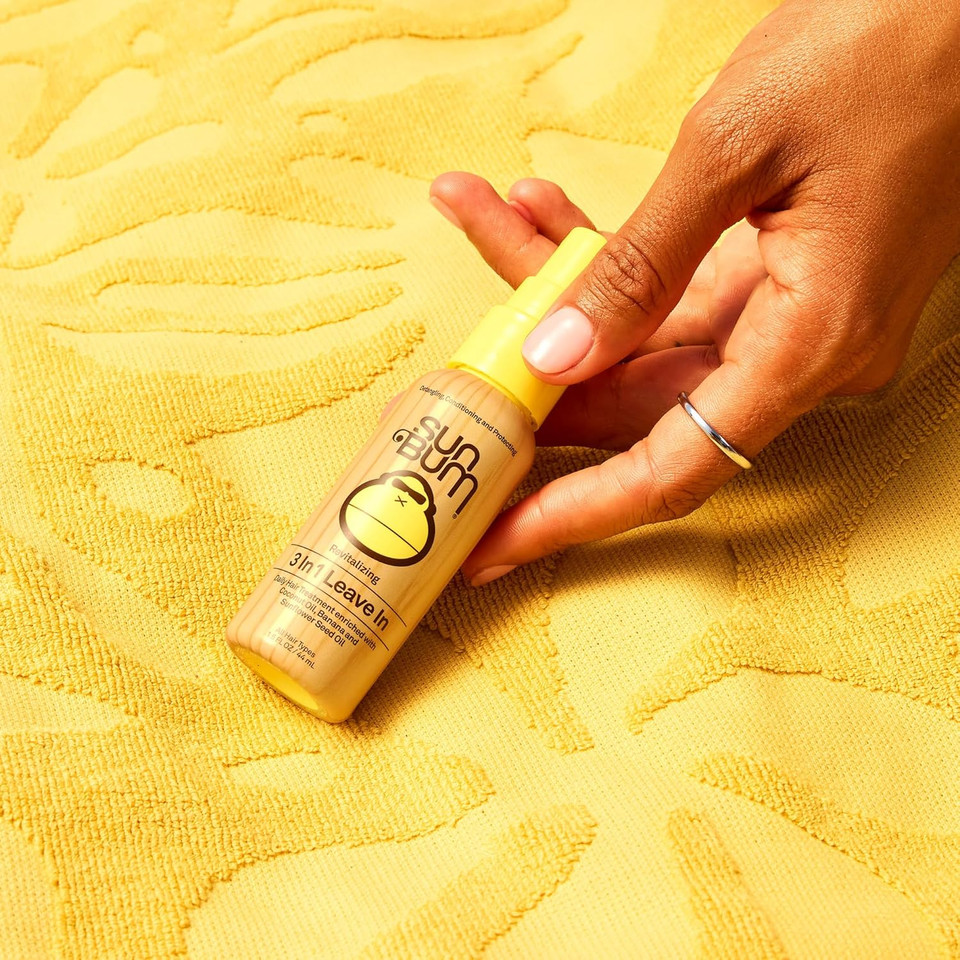 Sun Bum Revitalizing 3 In 1 Leave In Conditioner - Anti Frizz Detangler - Color Safe With Uv Protection - Enriched With Coconut Oil And Banana - 4 Oz