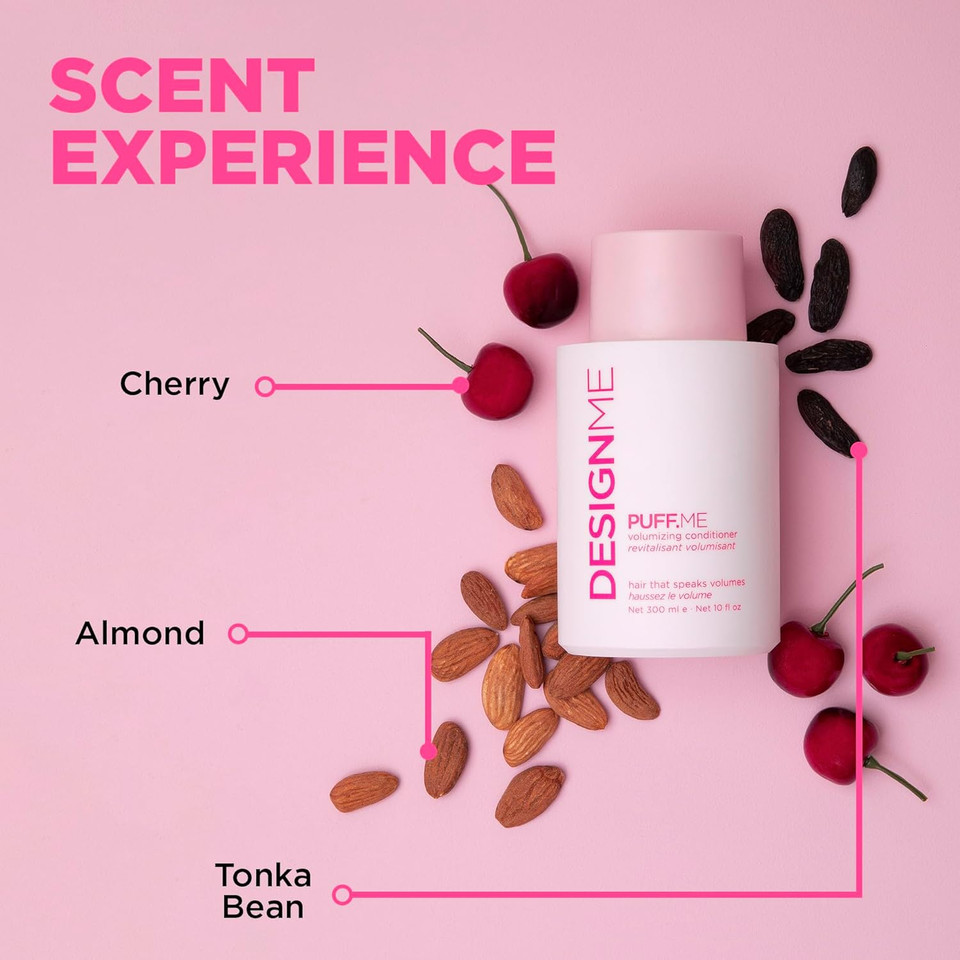 Puff.Me Volumizing Conditioner By Designme | Hydrating Conditioner With Sunflower Seed Oil For Hair Volume | Detangling Conditioner For Straight & Wavy Hair | Sulfate Free Conditioner