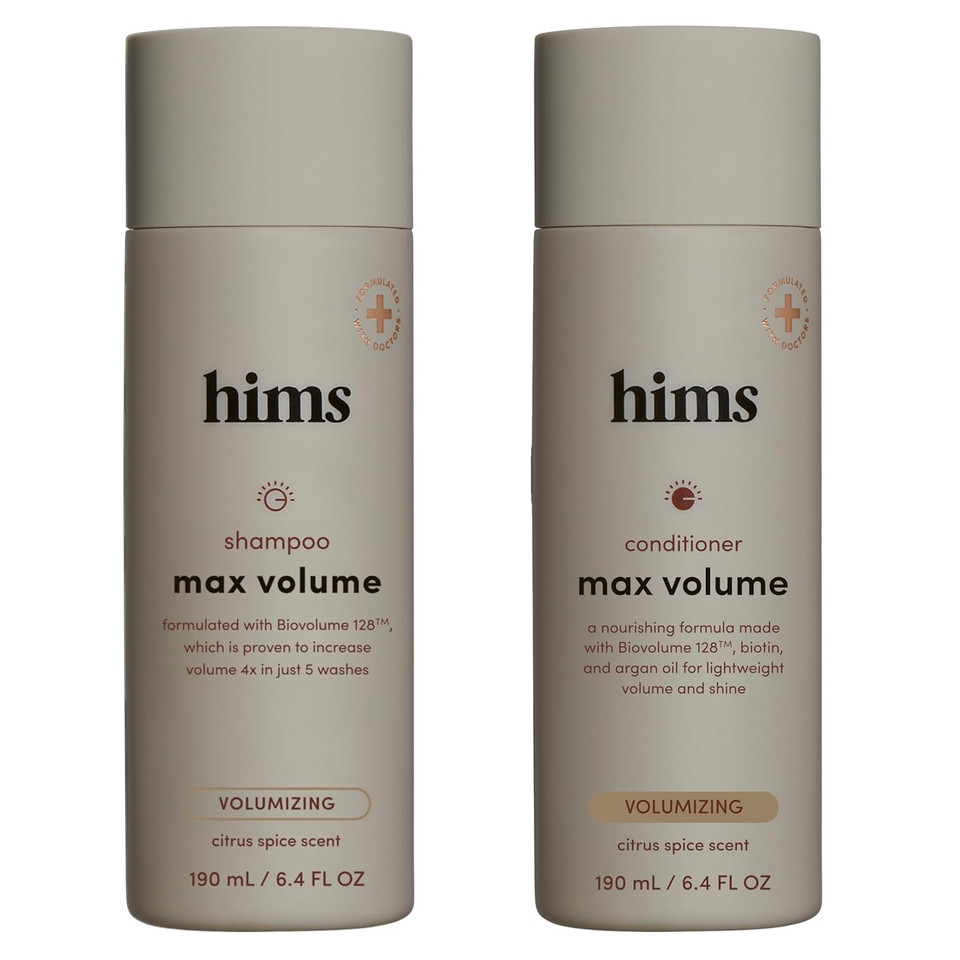Hims Max Volume Men'S Shampoo & Conditioner Set - Volumizing Natural Shampoo And Conditioner For Men - Adds Volume, Shine & Bounce - Citrus Spice - 2 X 6.4 Fl Oz Hims Max Volume Men'S Shampoo & Conditioner Set - Volumizing Natural Shampoo And Conditioner For Men - Adds Volume, Shine & Bounce - Citrus Spice - 2 X 6.4 Fl Oz