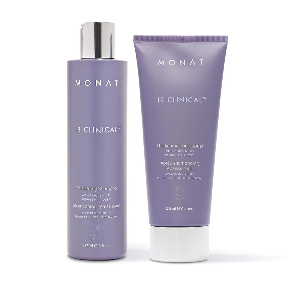 Monat Ir Clinical Thickening Shampoo & Conditioner Set  Hair Strengthening & Volumizing System For Thicker, Fuller-Looking Strands  Natural Hair Care With Rosemary, Mint & Pea Extract