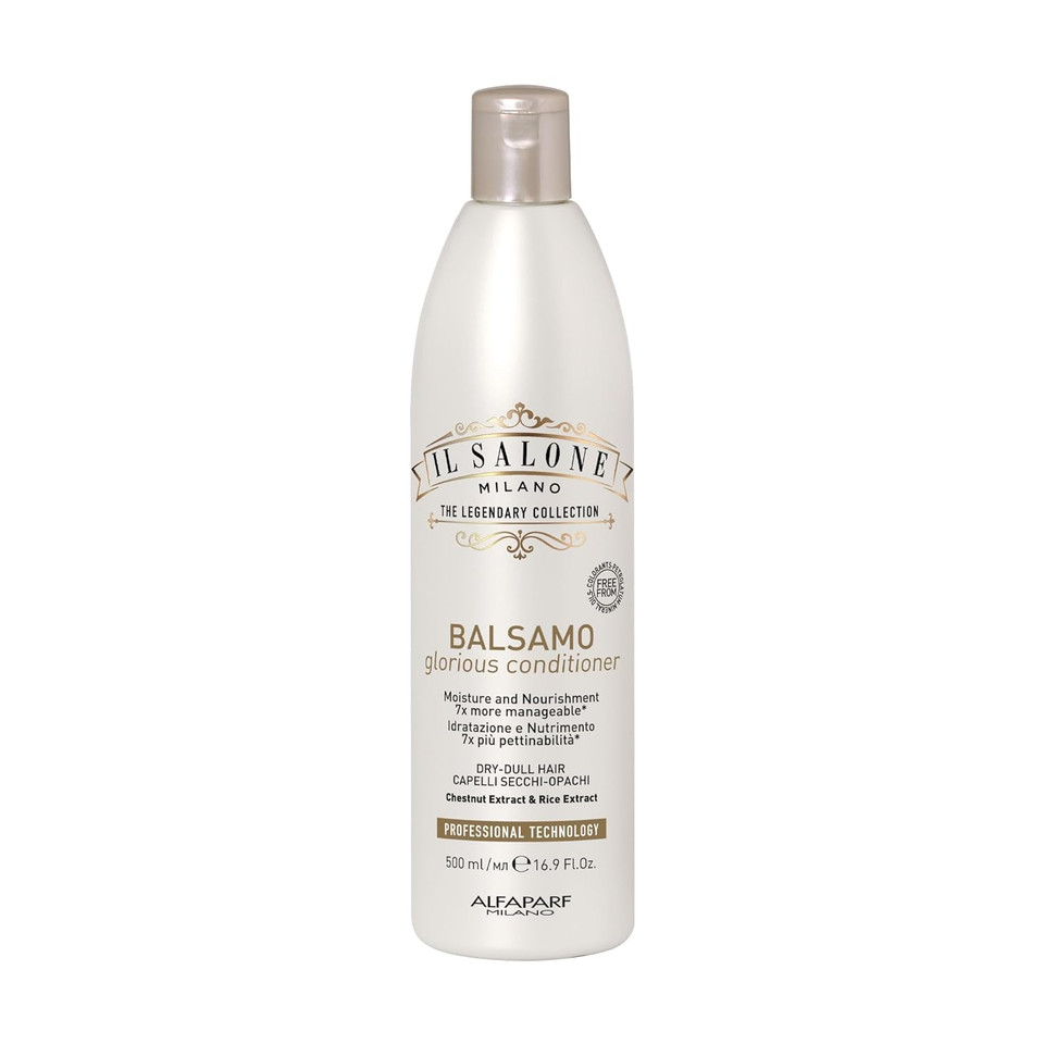 Il Salone Milano Professional Glorious Conditioner - Hydrating Conditioner For Dry Hair - Adds Moisture And Nourishment With Chestnut Extract + Rice Water - Salon-Quality Hair Care (16.9 Oz / 500 Ml)