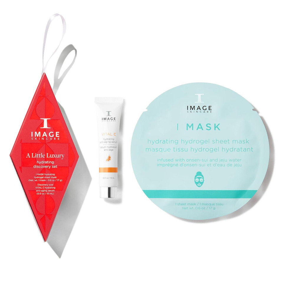 Image Skincare, A Little Luxury Hydrating Discovery Set, Includes Vital C Hydrating Anti-Aging Serum And Hydrogel Sheet Mask, Holiday Set