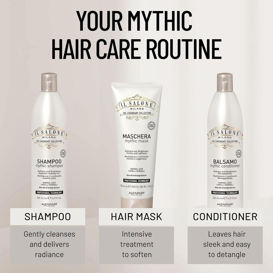 Il Salone Milano Professional Mythic Conditioner - Detangling Conditioner Formulated With Olive Oil + Orange Extract For Increased Shine And Manageability - Salon-Quality Hair Care (16.9 Oz / 500 Ml)