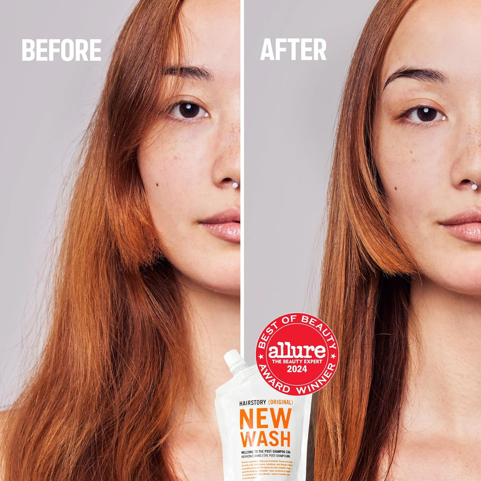 Hairstory New Wash Original, Cleansing Cream For All Hair Types, Shampoo & Conditioner Alternative, Promotes Scalp Health, Nourishes & Protects, 20Oz