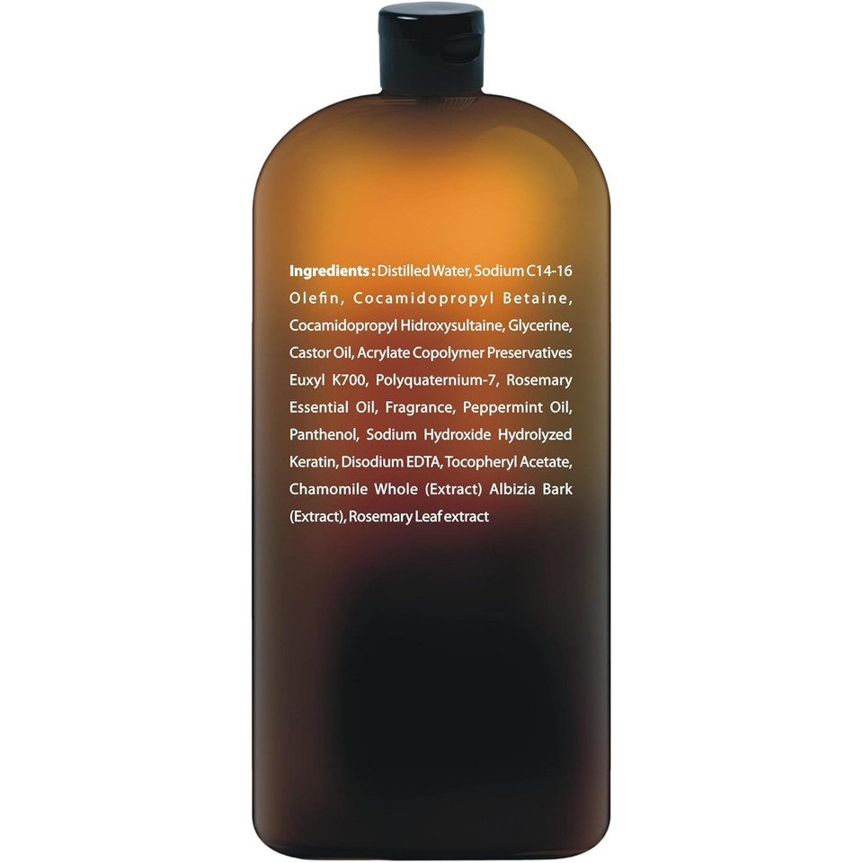 Castor Oil Shampoo - An Anti Hair Loss Shampoo Thickening Formula For Hair Regrowth, Anti Thinning Sulfate Free For Men & Women Anti Dandruff Treatment 16 Fl Oz