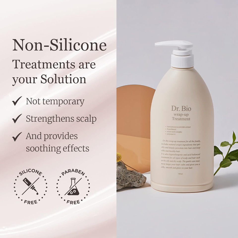 Dr. Bio Wrap-Up Treatment (25.36Oz/750Ml)| Damaged Hair Repair Treatment, Moisturizing Protein Conditioner For Volume With Probiotics & Amino Acid, Sensitive Scalp Relief, Korean Hair Care, Vegan