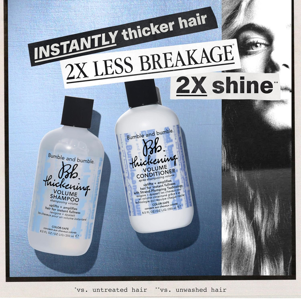 Bumble And Bumble. Thickening Volumizing Shampoo | For Instant Fullness | Moisturizing | Color Safe | Straight To Wavy