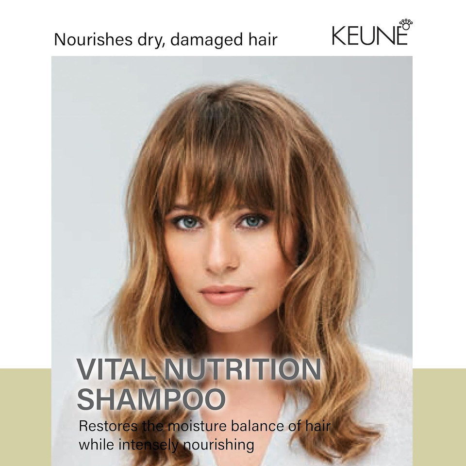 Keune Care Vital Nutrition Shampoo, Intense Nourishing & Moisturizing Cleanser For Dry Or Damaged Hair, 10.1 Fl Oz