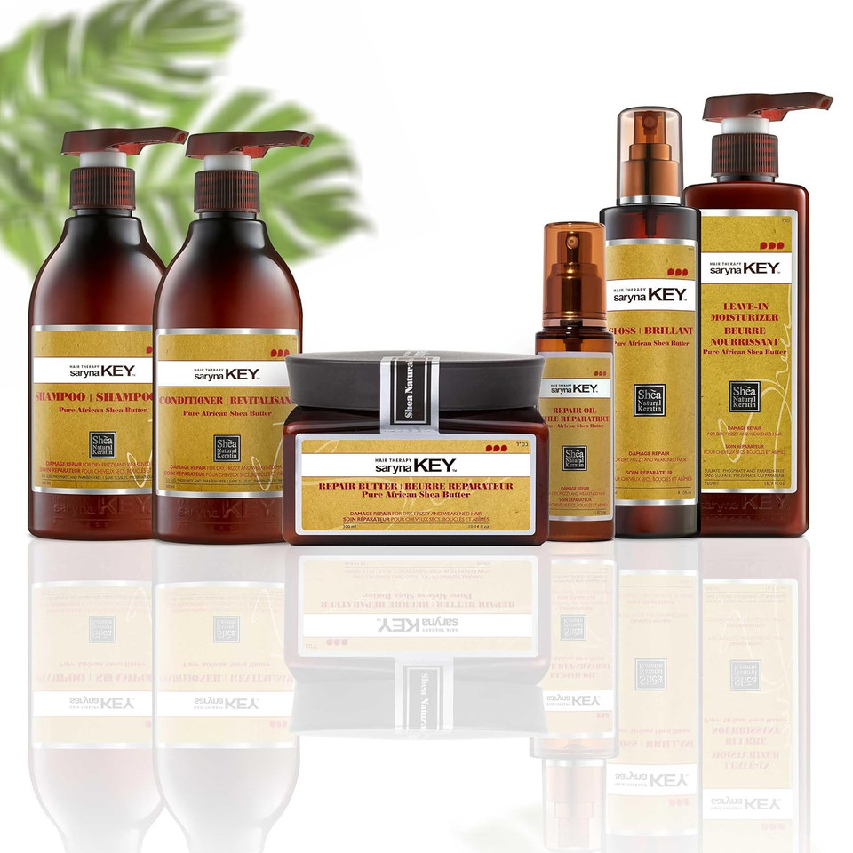 Saryna Key Shampoo For Damaged Hair With Pure African Shea Butter - Moisturizing Shampoo For Dry Damaged Hair - Professional Keratin Treatment - Sulfate Free, No Parabens, Cruelty Free (300Ml/10.14Oz)