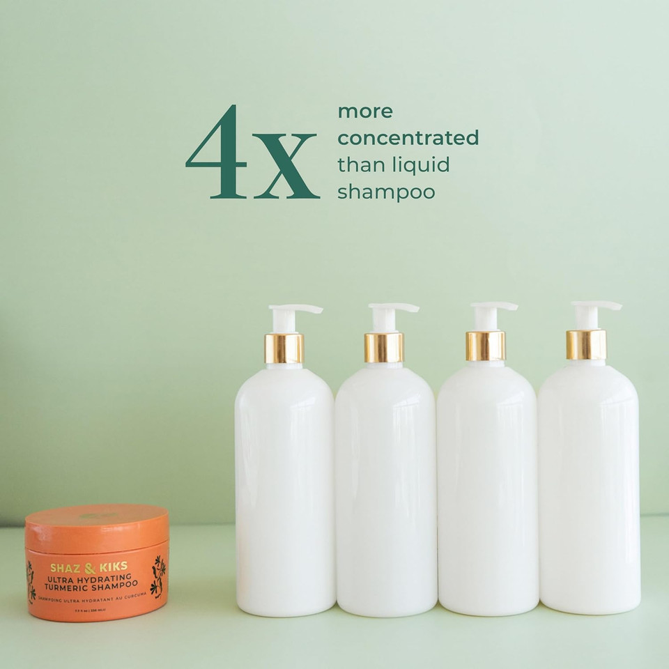 Shaz & Kiks Ultra Hydrating Turmeric Shampoo | Sulfate-Free Shampoo For Dry, Itchy, Flaky Scalp | Deliver Deep Hydration With Turmeric & Kokum Butter