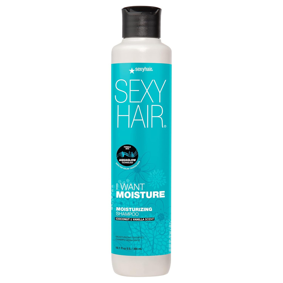 Sexyhair I Want Moisture Shampoo/Conditioner, 10.1Oz | Tames Frizz | Increases Shine By 60% | All Hair Types
