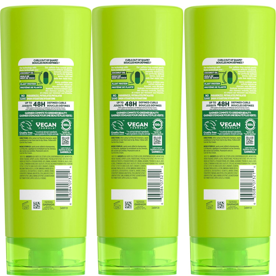 Garnier Hair Care Fructis Triple Nutrition Curl Nourish Conditioner, 12 Flu