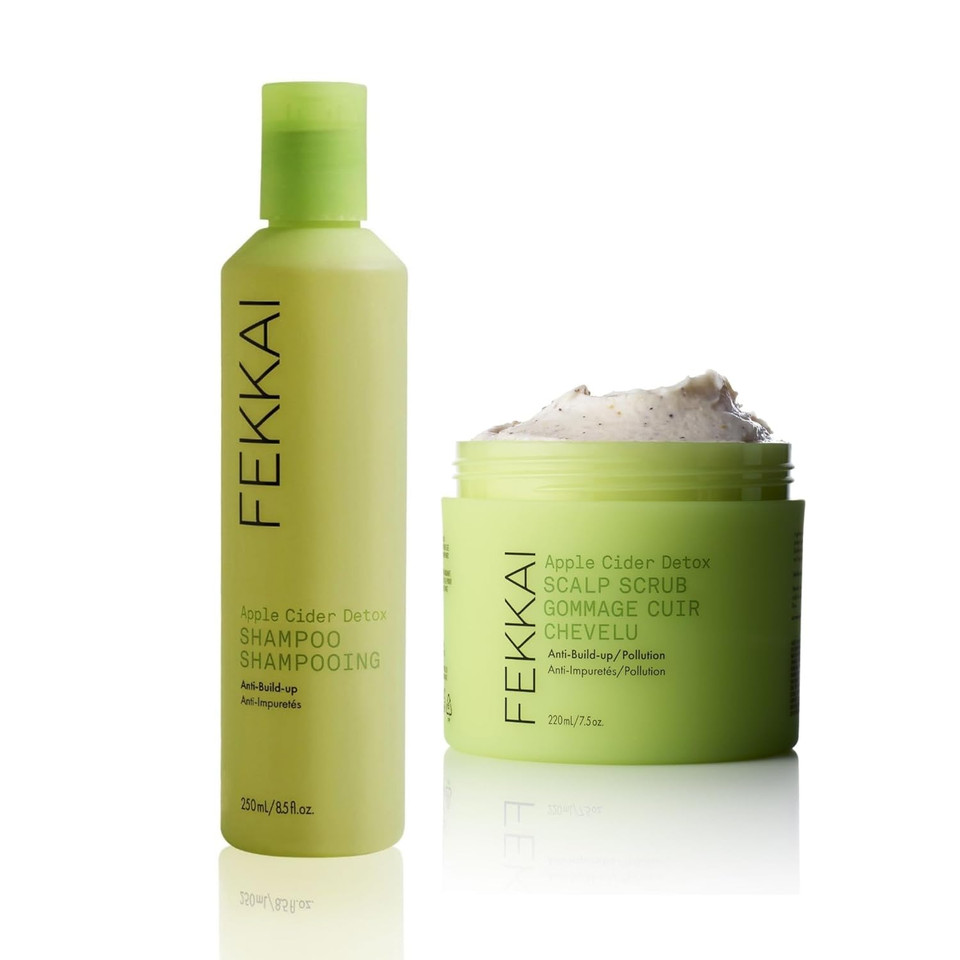 Fekkai Apple Cider Detox Shampoo (8.5 Oz) + Apple Cider Detox Scrub (2 Oz) - Free Of Sulfates, Parabens, Phthalates - Vegan, Cruelty-Free