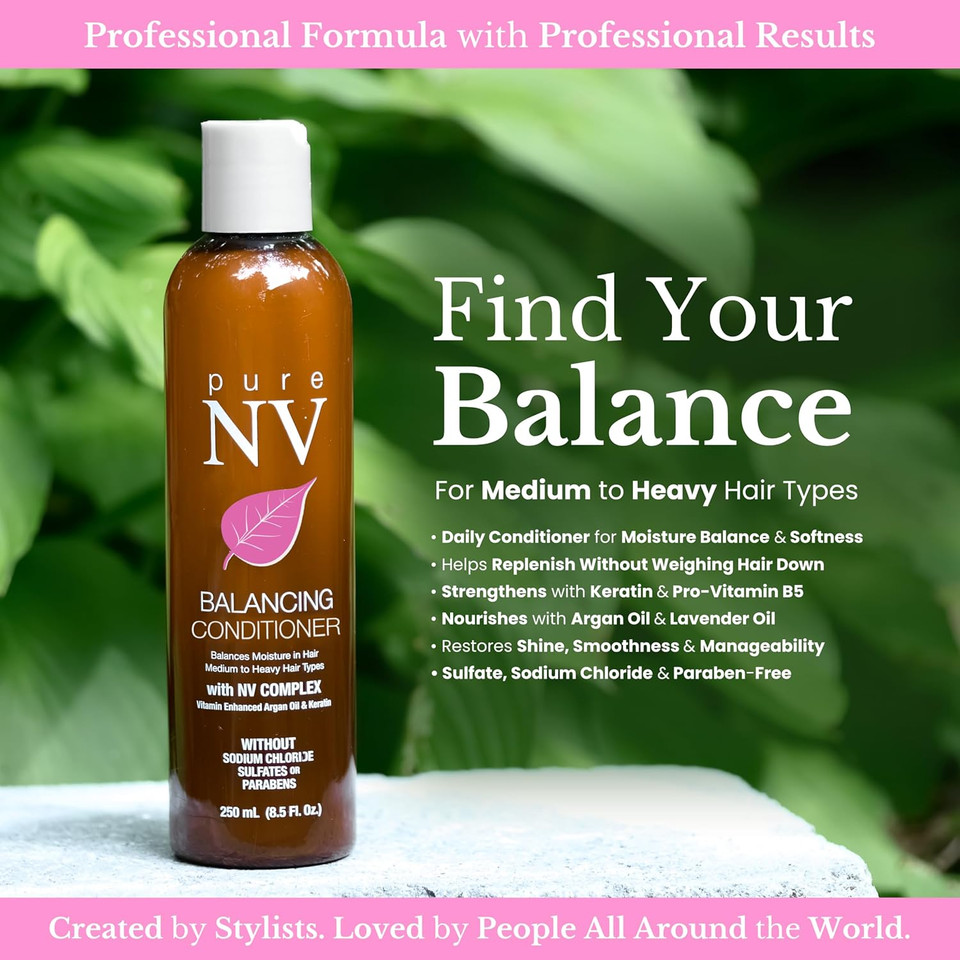 Balancing Conditioner Balances Moisture Levels & Intensifies Shine, Made From Natural Vitamins & Minerals, Keratin, Collagen & Argan Oil Infused To Repair, Restore & Strengthen 8.5 Oz