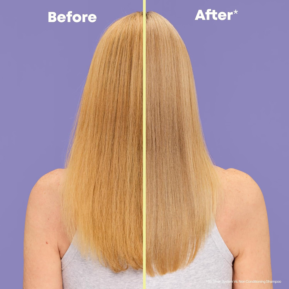 Matrix So Silver Purple Conditioner - Removes Brassy Yellow Undertones, Color Depositing & Toning, Pigmented Conditioner For Blondes And Greys, Vegan