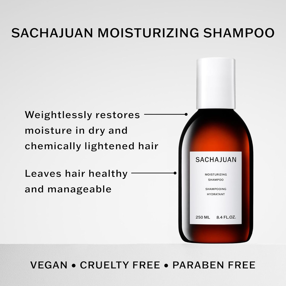 Sachajuan Moisturizing Shampoo, For Damaged, Dry, Bleached Or Colored Hair, Moisture-Rich With Argan Oil