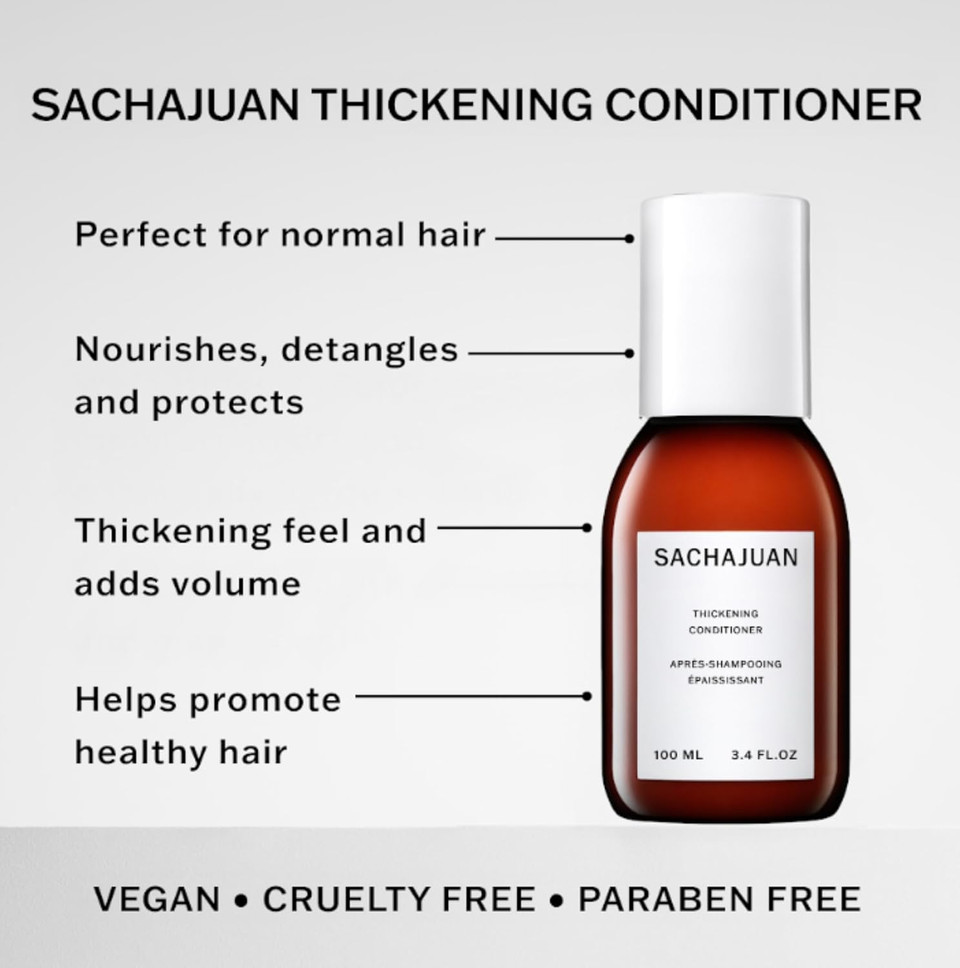 Sachajuan Thickening Hair Conditioner, Volumizing, Heat & Uv Protectants, Shine & Smooth Volume, Paraben-Free
