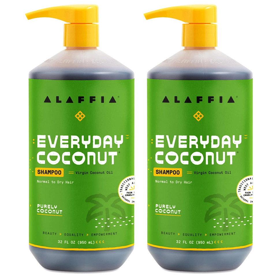 Alaffia Everyday Coconut Shampoo - Normal To Dry Hair, Helps Gently Clean Scalp And Hair Of Impurities With Ginger And Coconut Oil, Fair Trade, Purely Coconut 32 Fl Oz