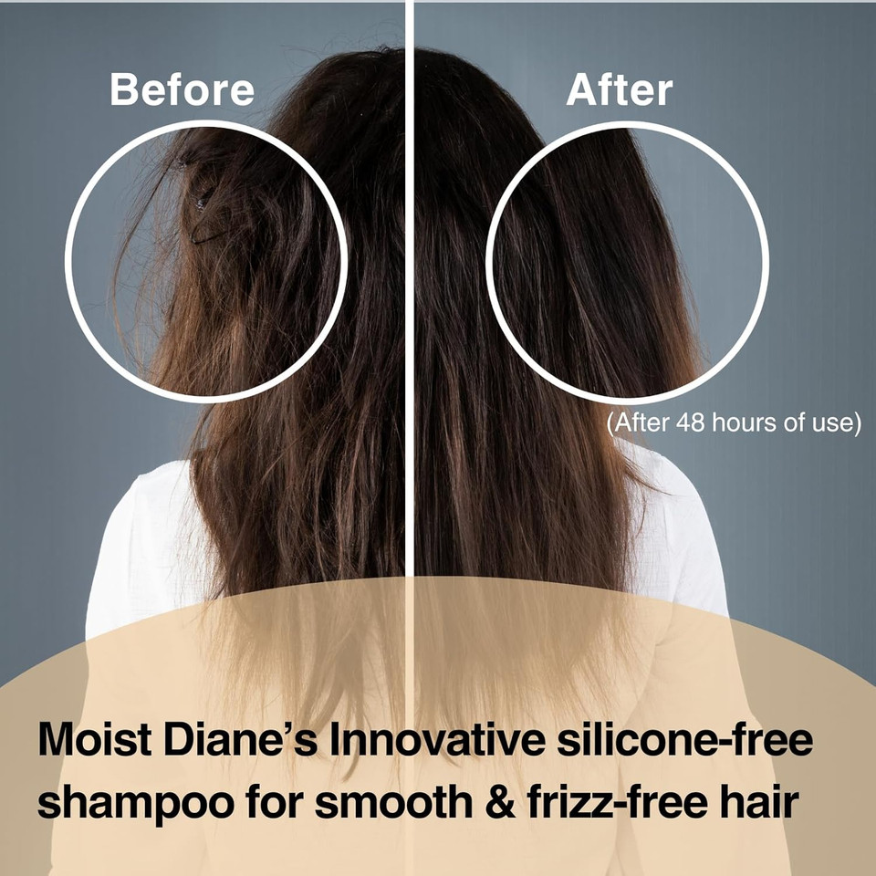 Moist Diane Keratin Shampoo And Conditioner Set For Frizzy & Curly Hair, Anti-Frizz Shampoo By Argan Oil & Marine Protein From Japan; Silicone & Sulfate Free Shampoo Extra Smooth & Straight 30.4 Fl Oz