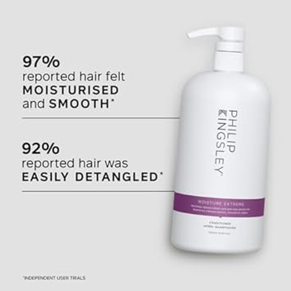 Philip Kingsley | Moisture Extreme Enriching Conditioner | For Curly, Dry, Damaged Hair | Moisturizes, Hydrates And Adds Shine| Detangles And Controls Frizz, Adds Shine | 2.53Oz