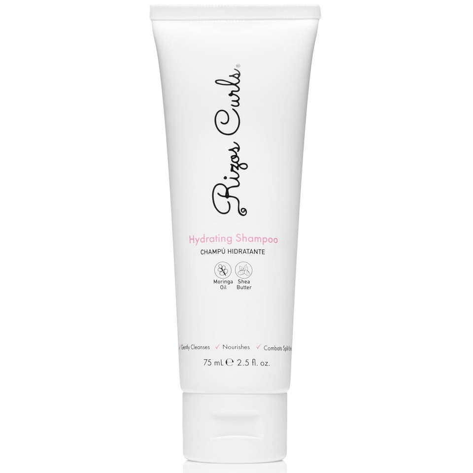 Rizos Curls Travel Hydrating Shampoo, Gently Cleanse, Deeply Moisturizes & Nourishes Scalp, Soft & Healthy Hair From Shea Butter & Moringa Oil, 2.5 Oz