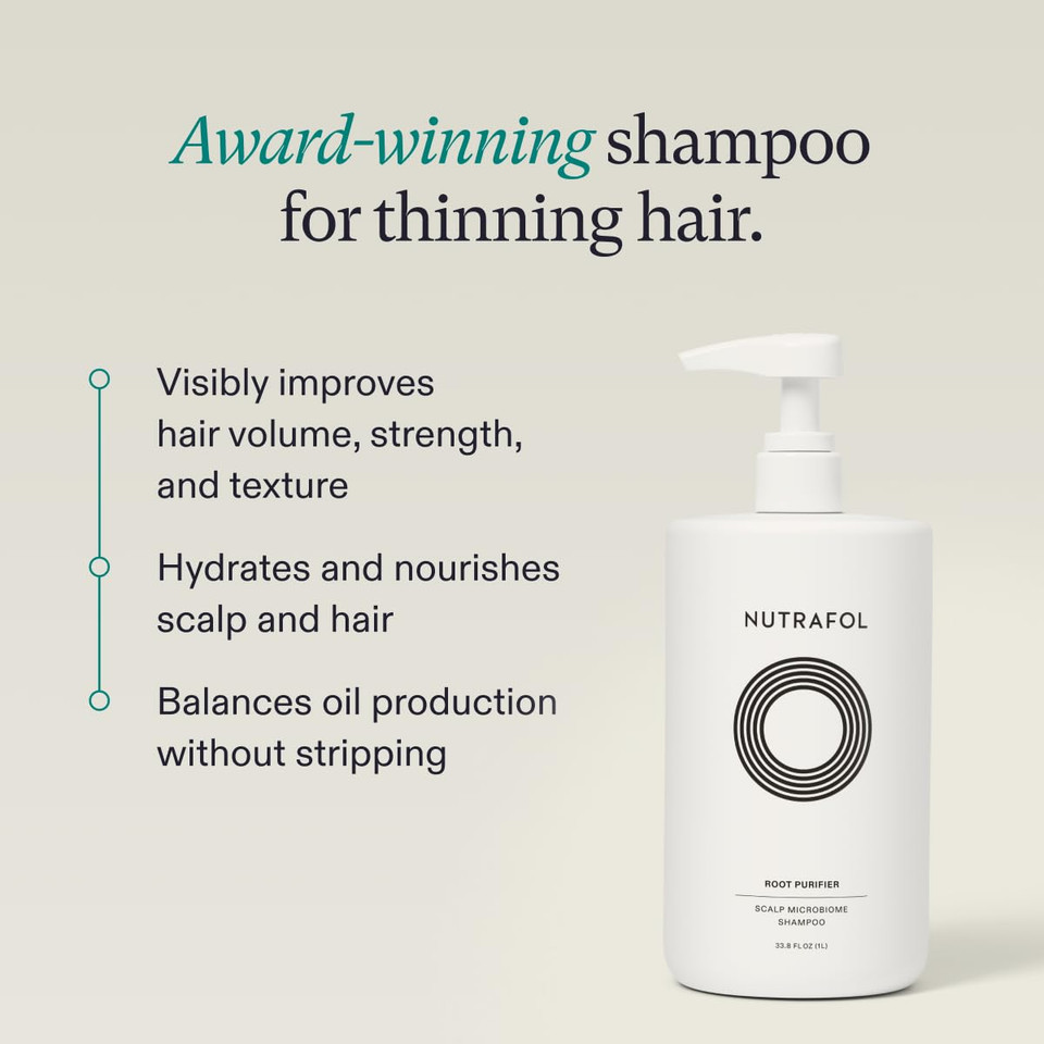 Nutrafol Shampoo, Cleanse And Hydrate Hair And Scalp, Improves Hair Volume, Strength And Texture, Physician-Formulated For Thinning Hair, Color Safe, Sulfate Free