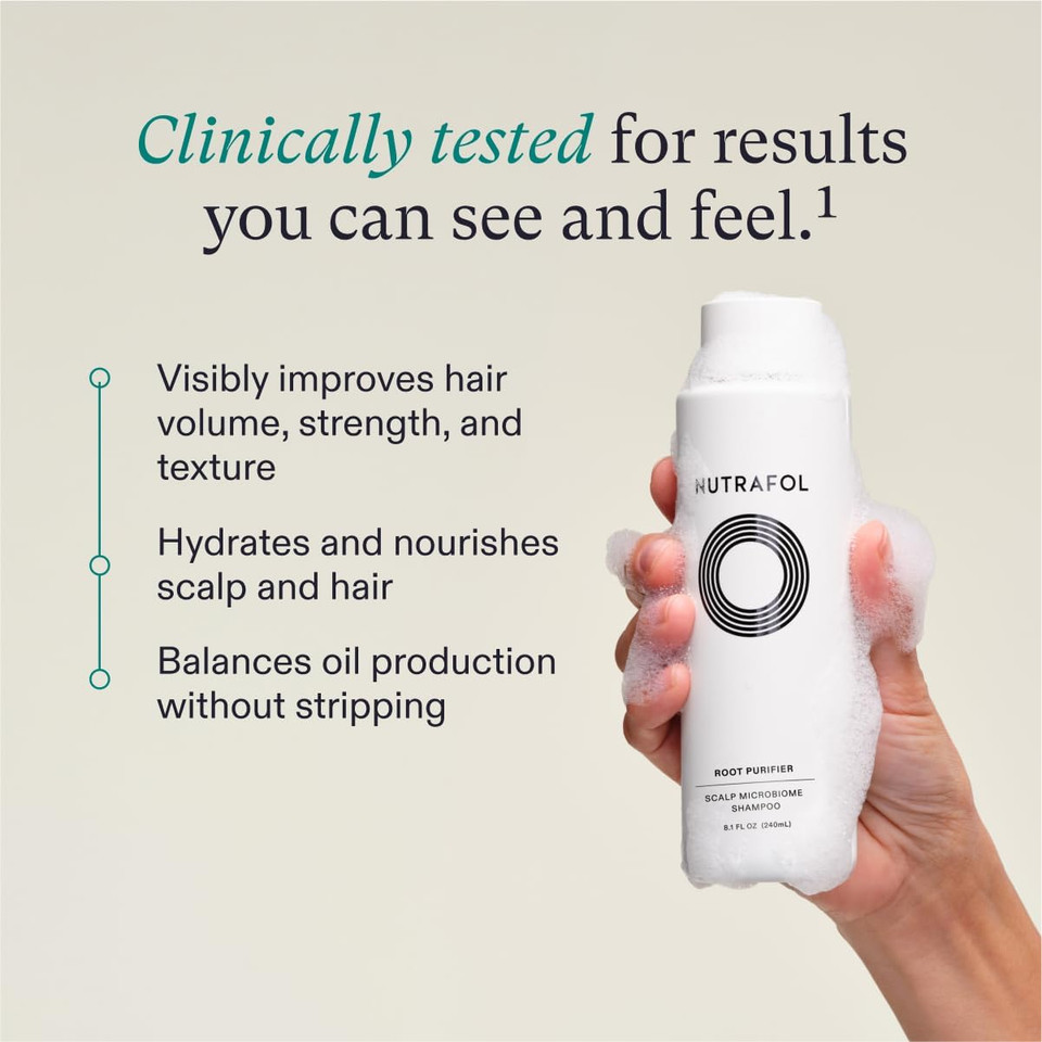 Nutrafol Shampoo, Cleanse And Hydrate Hair And Scalp, Improves Hair Volume, Strength And Texture, Physician-Formulated For Thinning Hair, Color Safe, Sulfate Free
