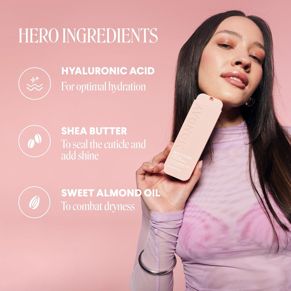 Monday Haircare Moisture Leave In Conditioner With Hyaluronic Acid, Jojoba & Almond Oil, Shea Butter& Wheat Protein For Dry & Dull Hair 150Ml