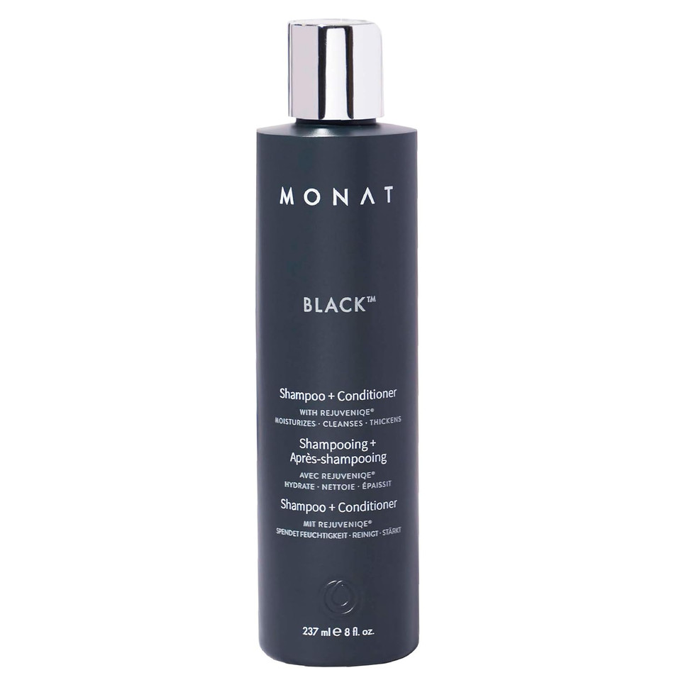 Monat Black Shampoo + Conditioner  A 2-In-1 Formula For Optimal Hair Care In One Step  Cleanses, Conditions, And Promotes Stronger, Healthier-Looking Hair  For All Hair Types  237Ml (8.0 Fl Oz)