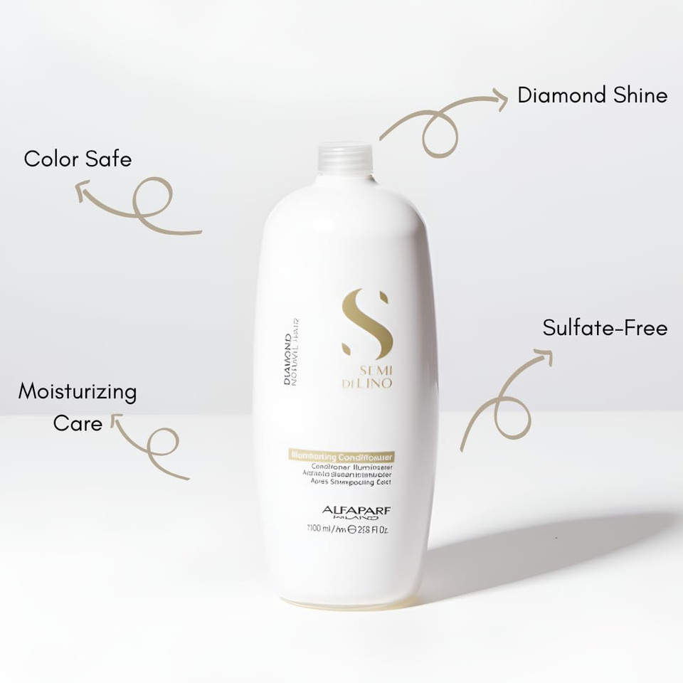 Alfaparf Milano Semi Di Lino Diamond Illuminating Conditioner - Moisturizing Conditioner For Normal And Color Treated Hair - Sulfate & Paraben Free Professional Hair Care