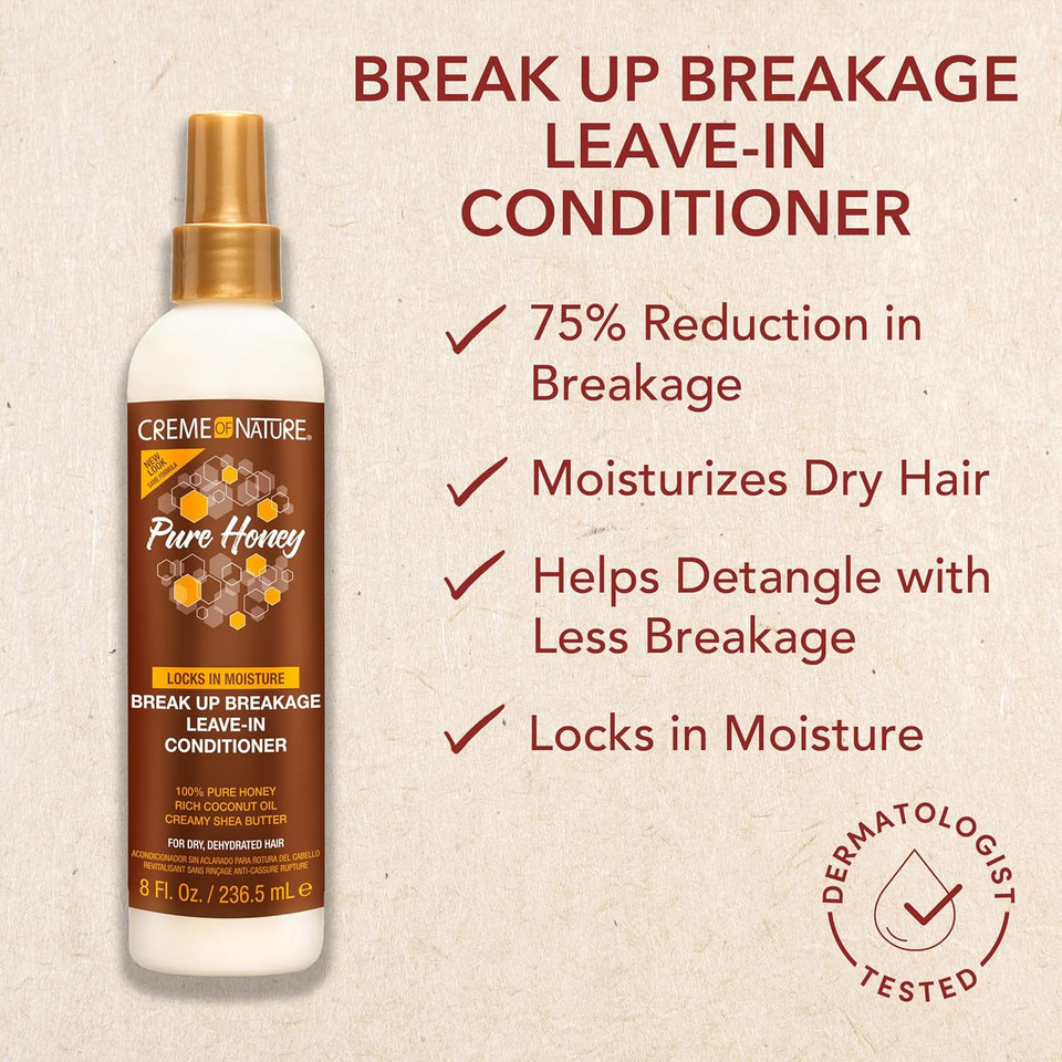 Creme Of Nature Pure Honey Break-Up Breakage Leave-In Conditioner, 8 Oz